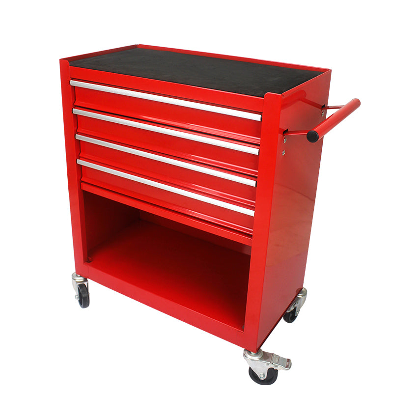 4 Drawers Multifunctional Red Tool Cart With