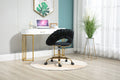 Coolmore Computer Chair Office Chair Adjustable Swivel Chair Fabric Seat Home Study Chair Black Polyester