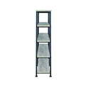 63 Inch Industrial 4 Tier Bookshelf, Particleboard, Metal Frame, Gray, Black Black Gray Metal & Wood