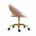 Coolmore Computer Chair Office Chair Adjustable Swivel Chair Fabric Seat Home Study Chair Pink Polyester