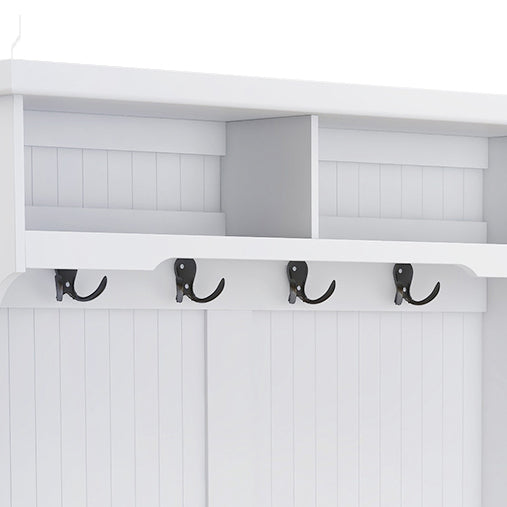 Entryway Hall Tree With Coat Rack Hooks And Storage Bench Shoe Cabin - Main Image