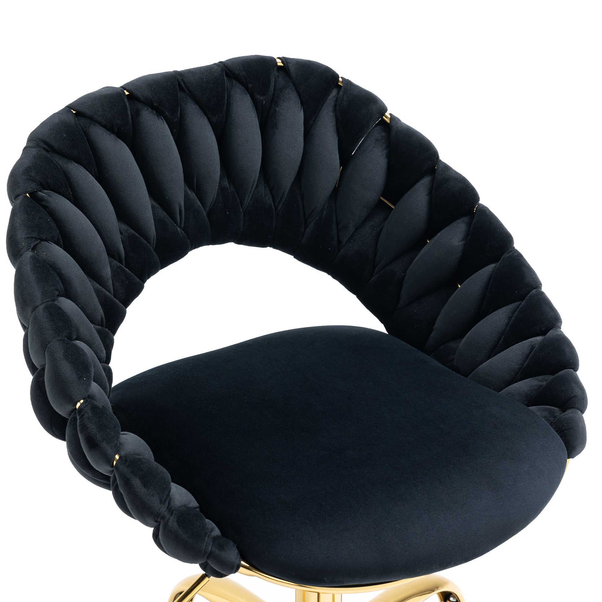 Coolmore Computer Chair Office Chair Adjustable Swivel Chair Fabric Seat Home Study Chair Black Polyester