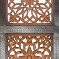 Decorative Mango Wood Wall Panel With Cutout Flower Pattern, Brown Brown Metal & Wood