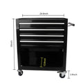 4 Drawers Multifunctional Tool Cart With Wheels Black Black Steel