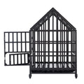 Heavy Duty Dog Cage Pet Crate With Roof Black Carbon Steel