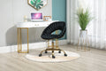 Coolmore Computer Chair Office Chair Adjustable Swivel Chair Fabric Seat Home Study Chair Black Polyester