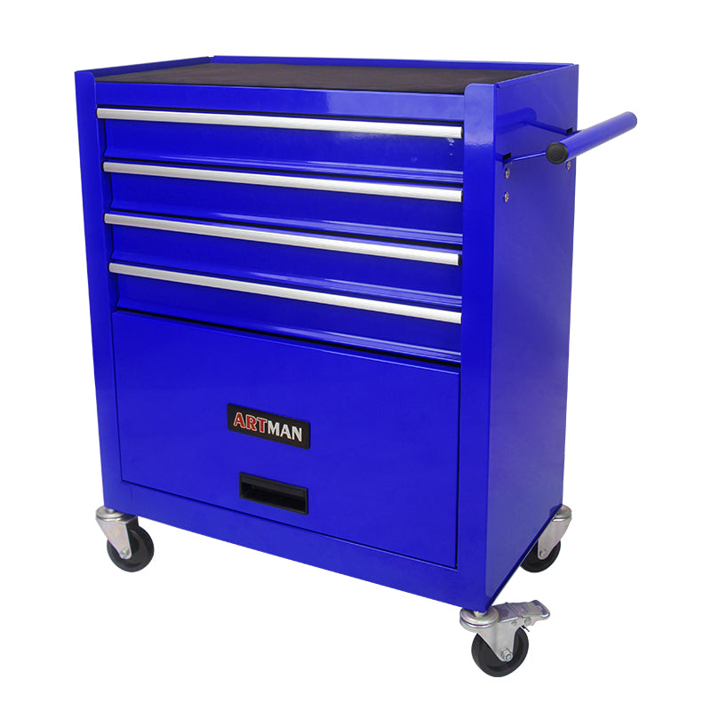 4 Drawers Multifunctional Tool Cart With Wheels Blue Blue Steel