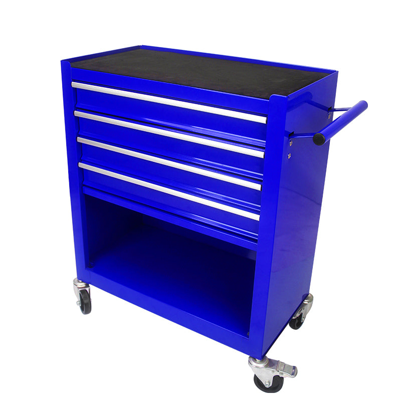 4 Drawers Multifunctional Tool Cart With Wheels Blue Blue Steel