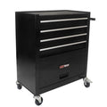 4 Drawers Multifunctional Tool Cart With Wheels Black Black Steel