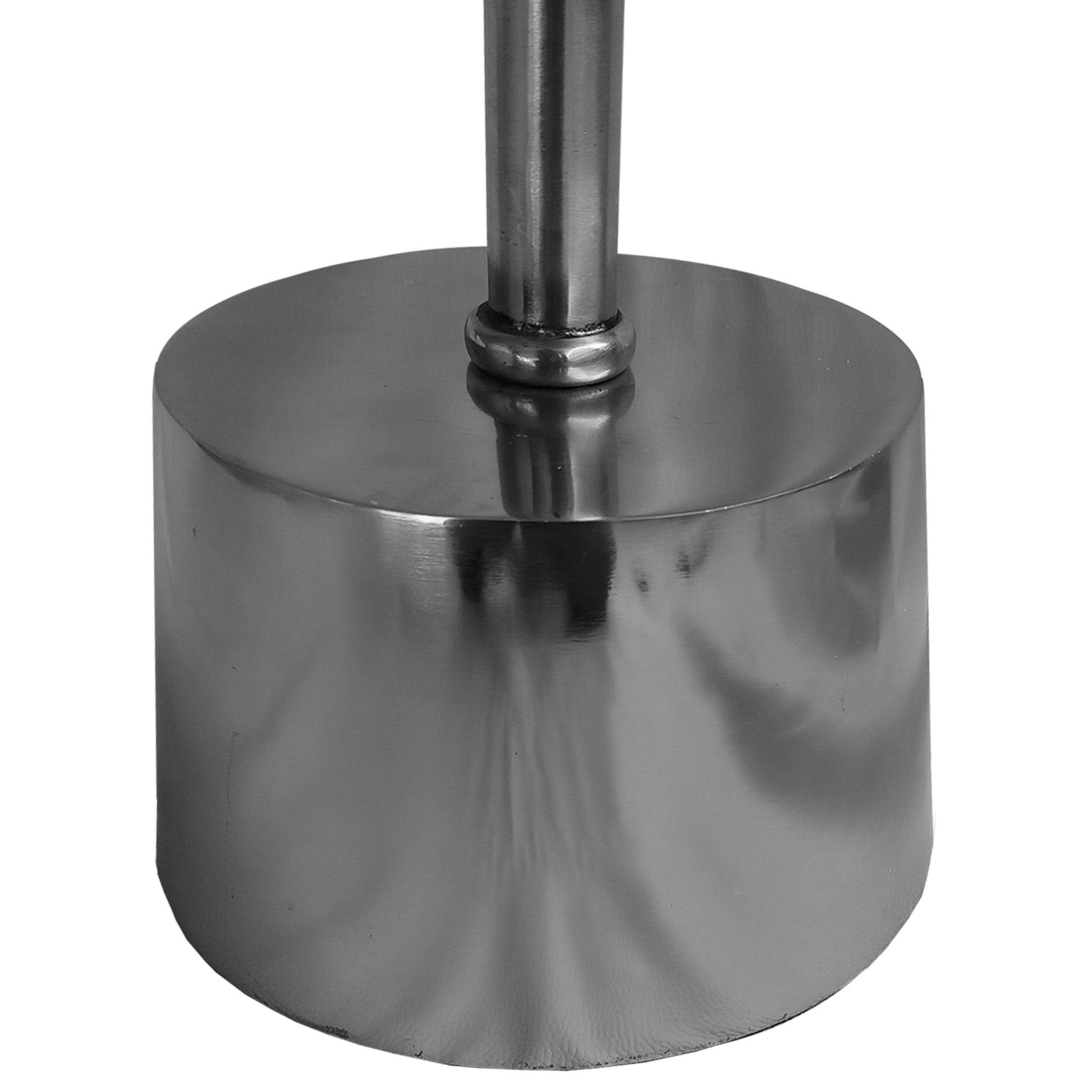 Aluminum Frame Round Side Table With Marble Top And Adjustable Height, White And Silver White Aluminum