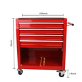 4 Drawers Multifunctional Red Tool Cart With