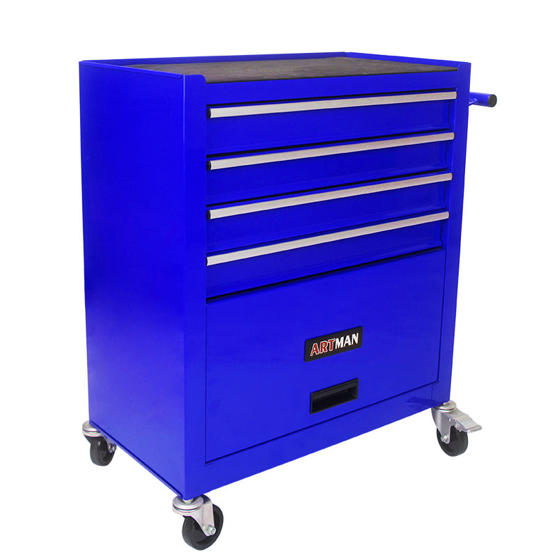 4 Drawers Multifunctional Tool Cart With Wheels Blue Blue Steel