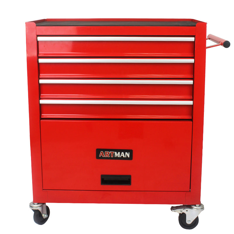 4 Drawers Multifunctional Red Tool Cart With