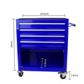 4 Drawers Multifunctional Tool Cart With Wheels Blue Blue Steel