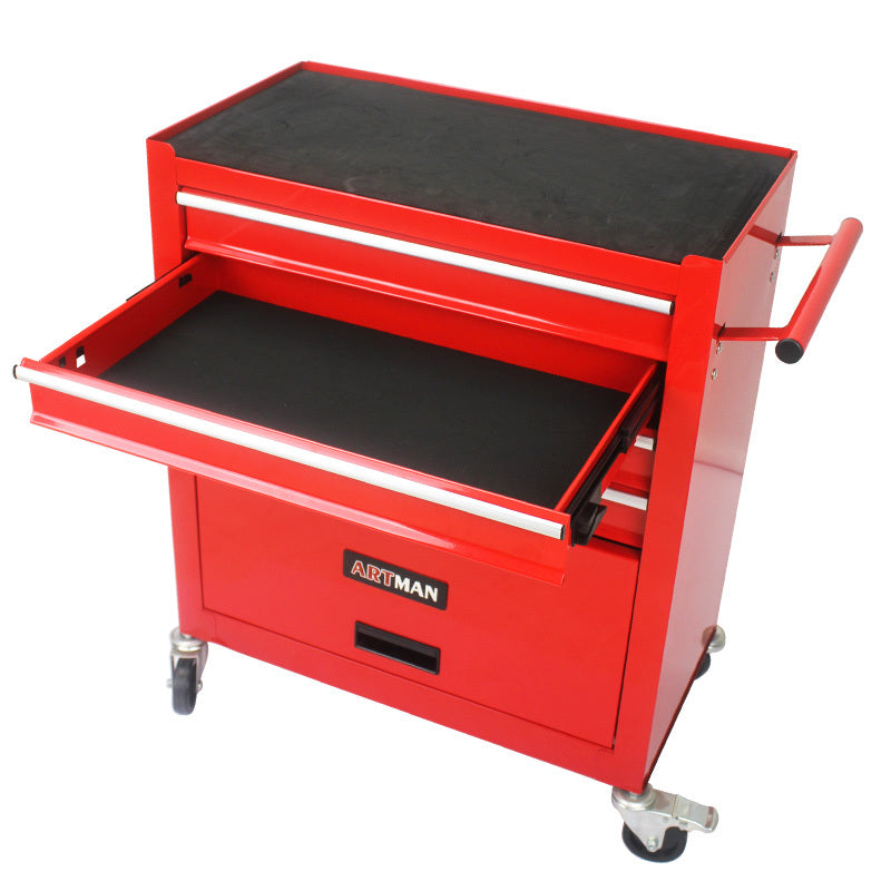 4 Drawers Multifunctional Red Tool Cart With