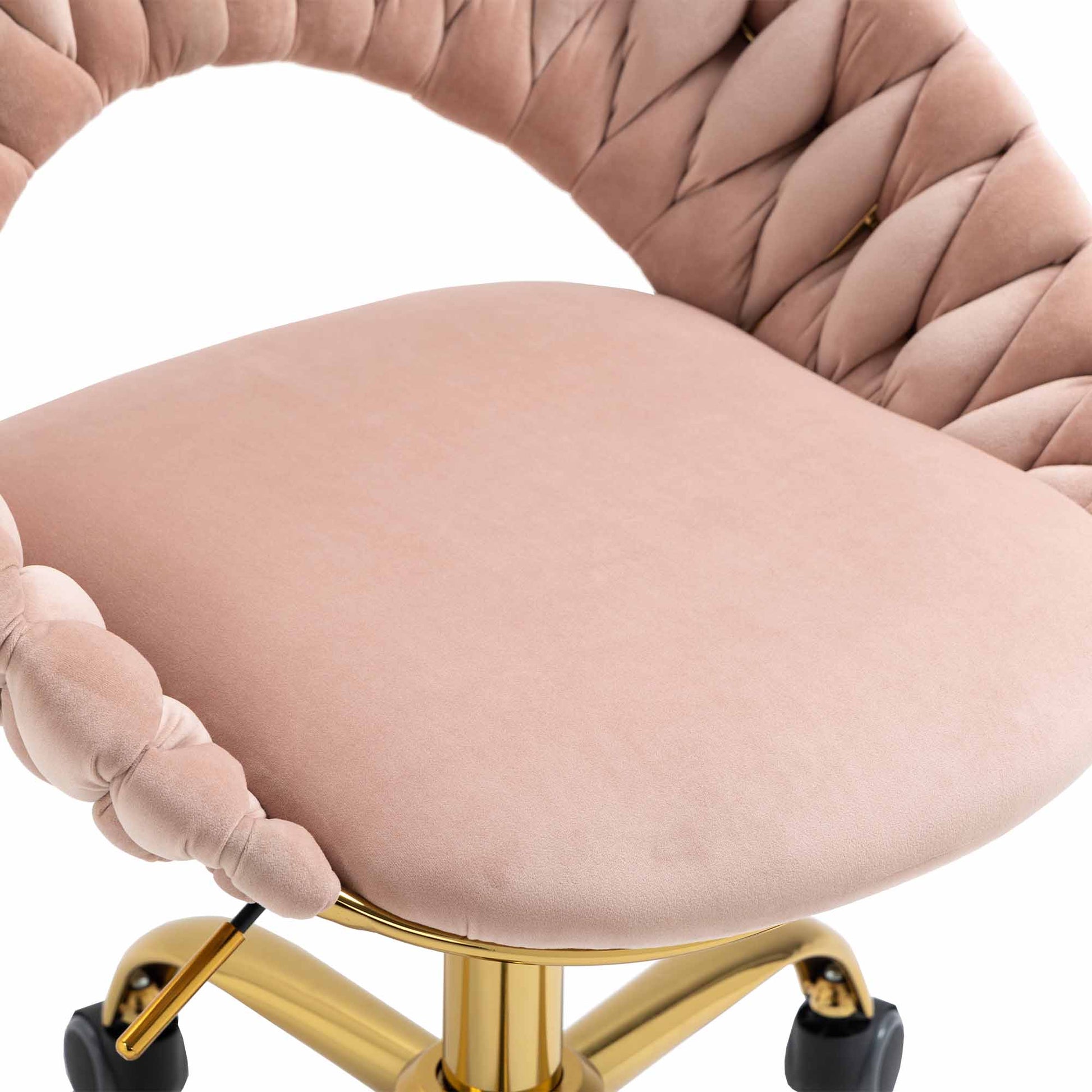 Coolmore Computer Chair Office Chair Adjustable Swivel Chair Fabric Seat Home Study Chair Pink Polyester