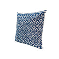 18 x 18 Square Accent Pillow, Printed Trellis Pattern white+blue-cotton