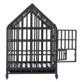 Heavy Duty Dog Cage Pet Crate With Roof Black Carbon Steel