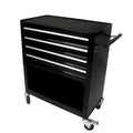 4 Drawers Multifunctional Tool Cart With Wheels Black Black Steel