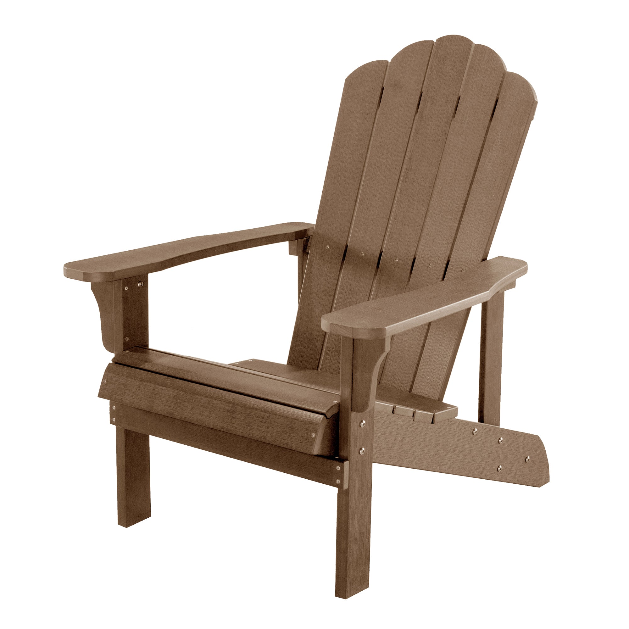 Key West Outdoor Plastic Wood Adirondack Chair, Patio brown-polyethylene