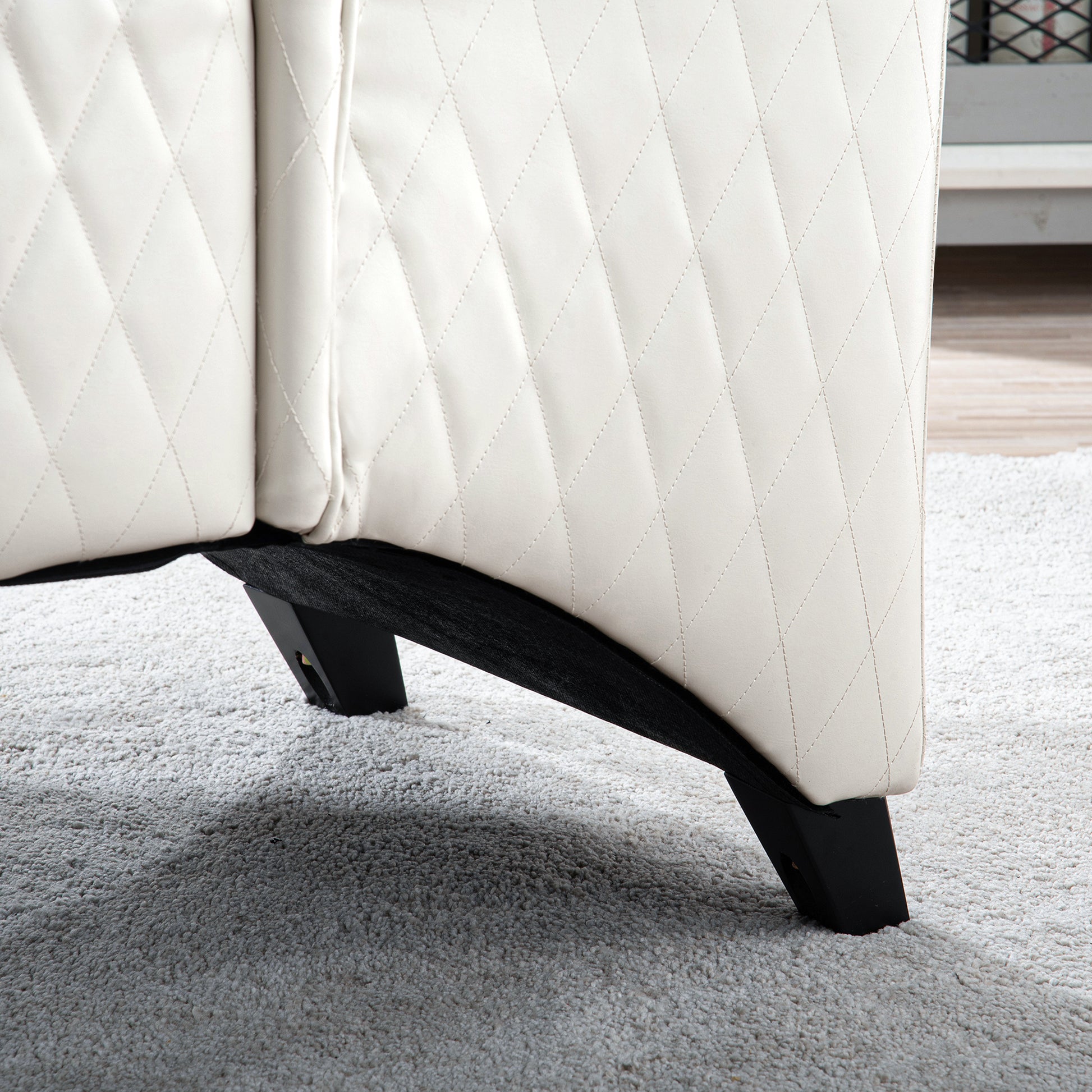 23.03" Wide Faux Leather High Back Accent Chair, Comfy High Wingback Chair, Living Room Chair With Soft Padded & Wooden Legs, Modern Side Chair For Living Room, Bedroom, White White Pu