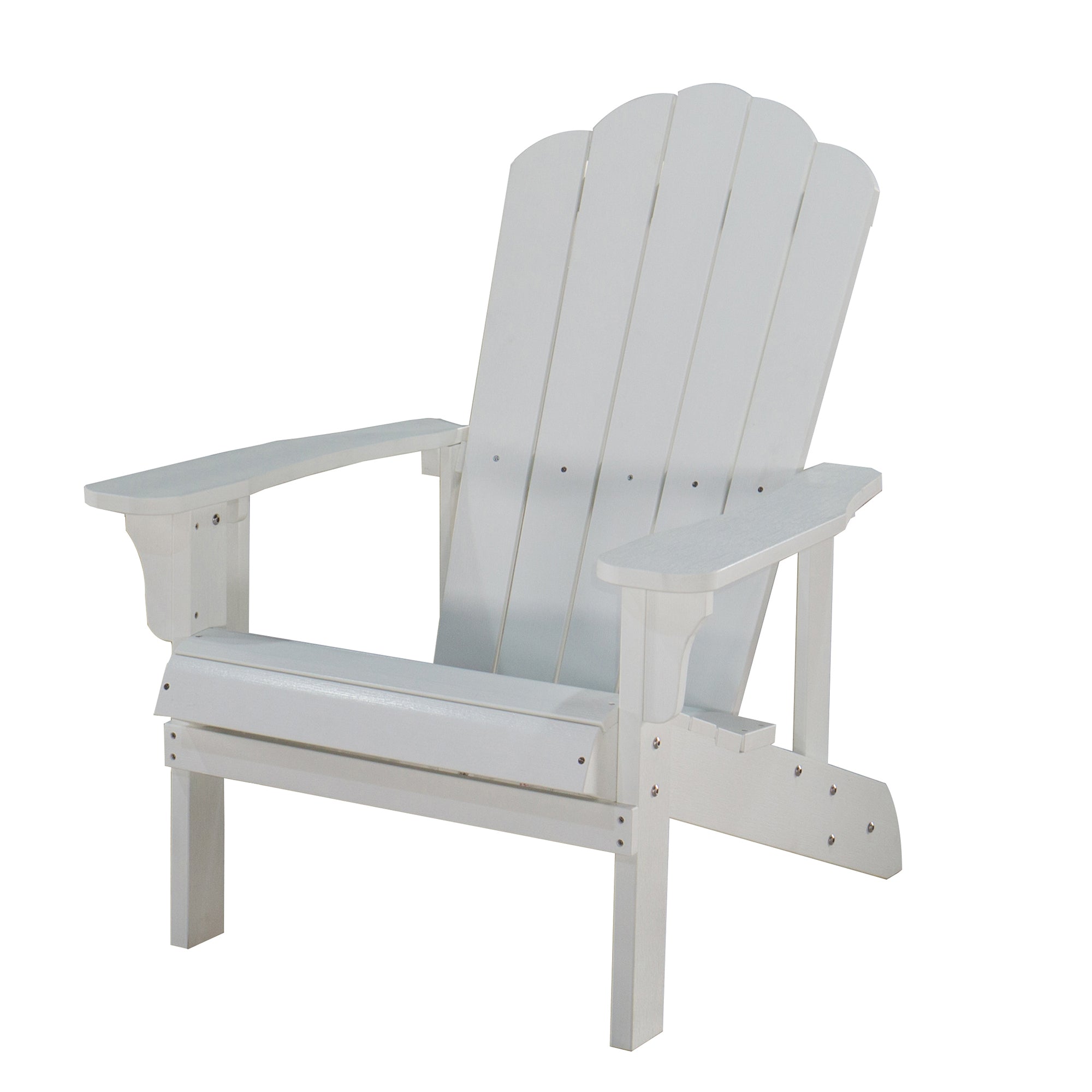 Key West Outdoor Plastic Wood Adirondack Chair, Patio white-polyethylene