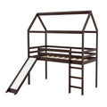 Twin Loft Bed With Slide, House Bed With Slide,Espresso Old Sku :Wf286245Aap Twin Espresso Solid Wood
