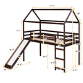 Twin Loft Bed With Slide, House Bed With Slide,Espresso Old Sku :Wf286245Aap Twin Espresso Solid Wood