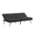 Wood Frame, Stainless Leg, Futon, Sofa Bed Black Black Fabric 2 Seat