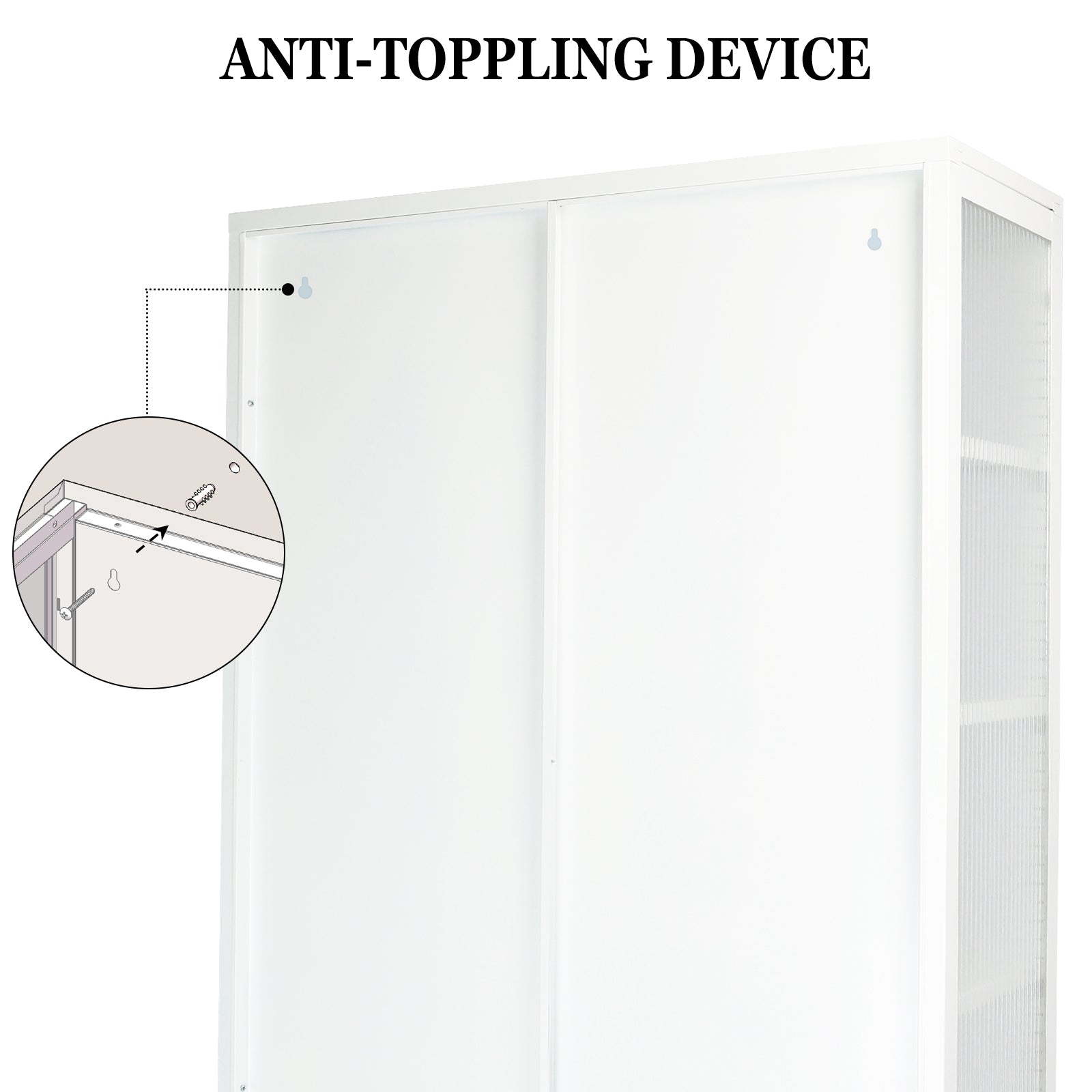 Double Glass Door Storage Cabinet With Adjustable