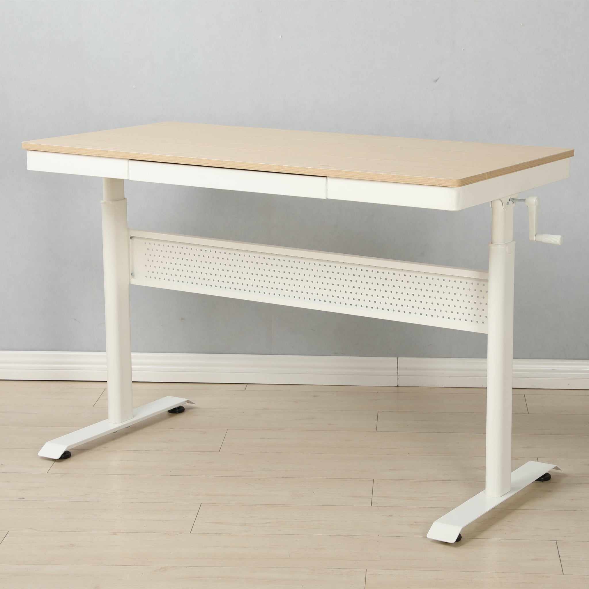 Maple Tabletop 48 x 24 InchesStanding Desk with Metal maple-mdf+steel
