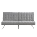 Wood Frame, Stainless Leg, Futon, Sofa Bed Grey Grey Fabric