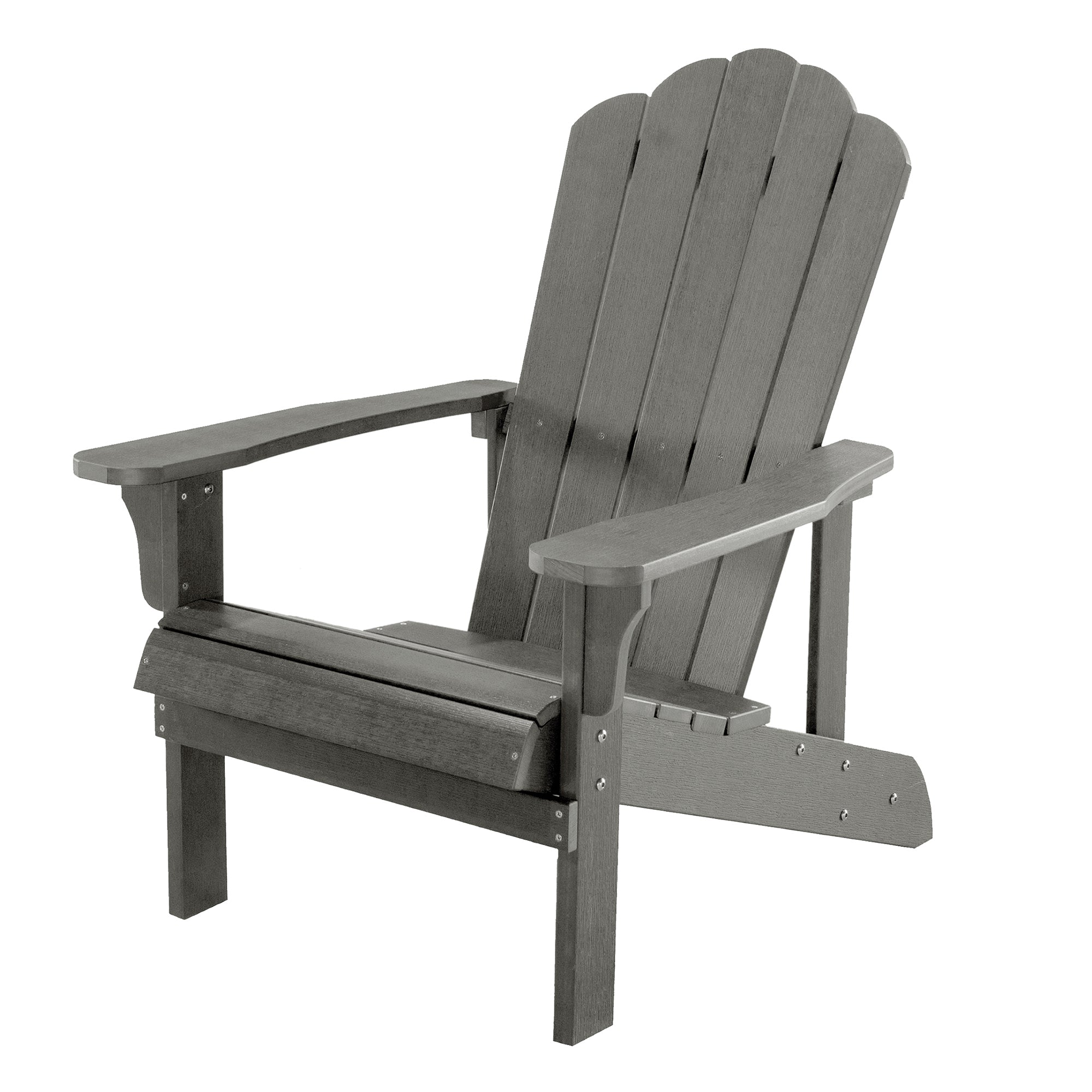 Key West Outdoor Plastic Wood Adirondack Chair, Patio gray-polyethylene