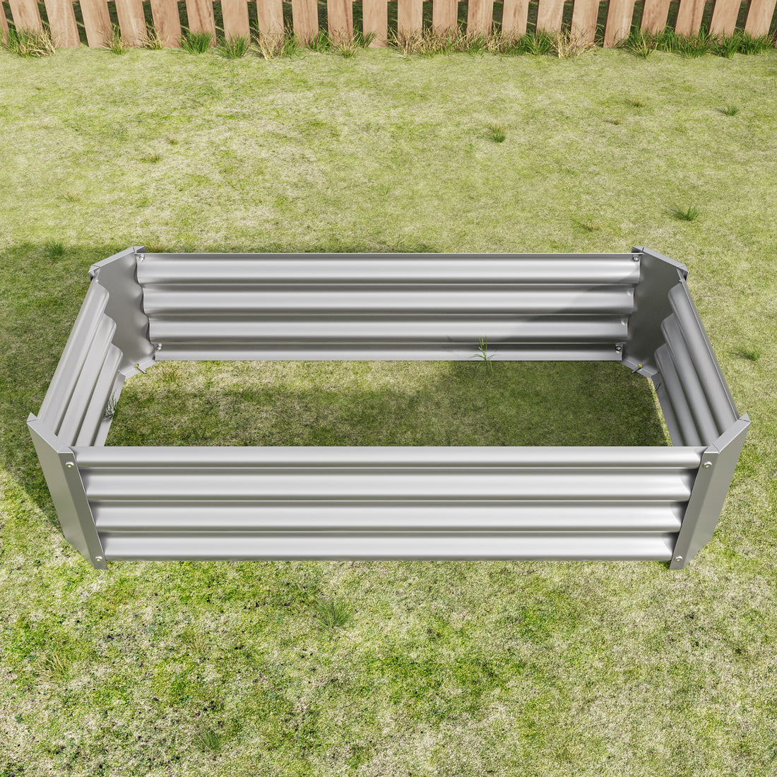 Metal Raised Garden Bed, Rectangle Raised Planter 4 2 1Ft For Flowers Plants, Vegetables Herb Silver Silver Bedroom Metal