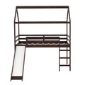 Twin Loft Bed With Slide, House Bed With Slide,Espresso Old Sku :Wf286245Aap Twin Espresso Solid Wood