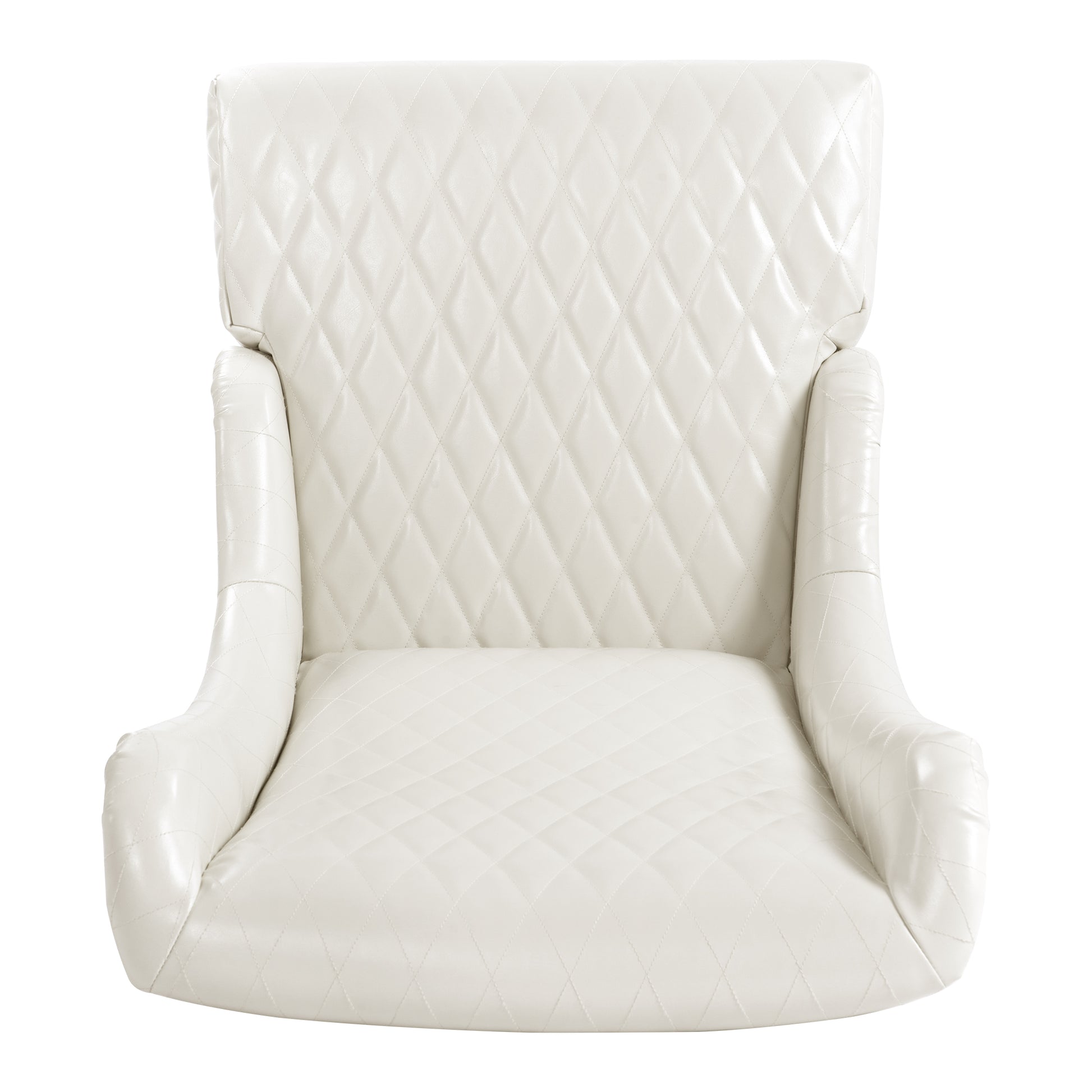 23.03" Wide Faux Leather High Back Accent Chair, Comfy High Wingback Chair, Living Room Chair With Soft Padded & Wooden Legs, Modern Side Chair For Living Room, Bedroom, White White Pu