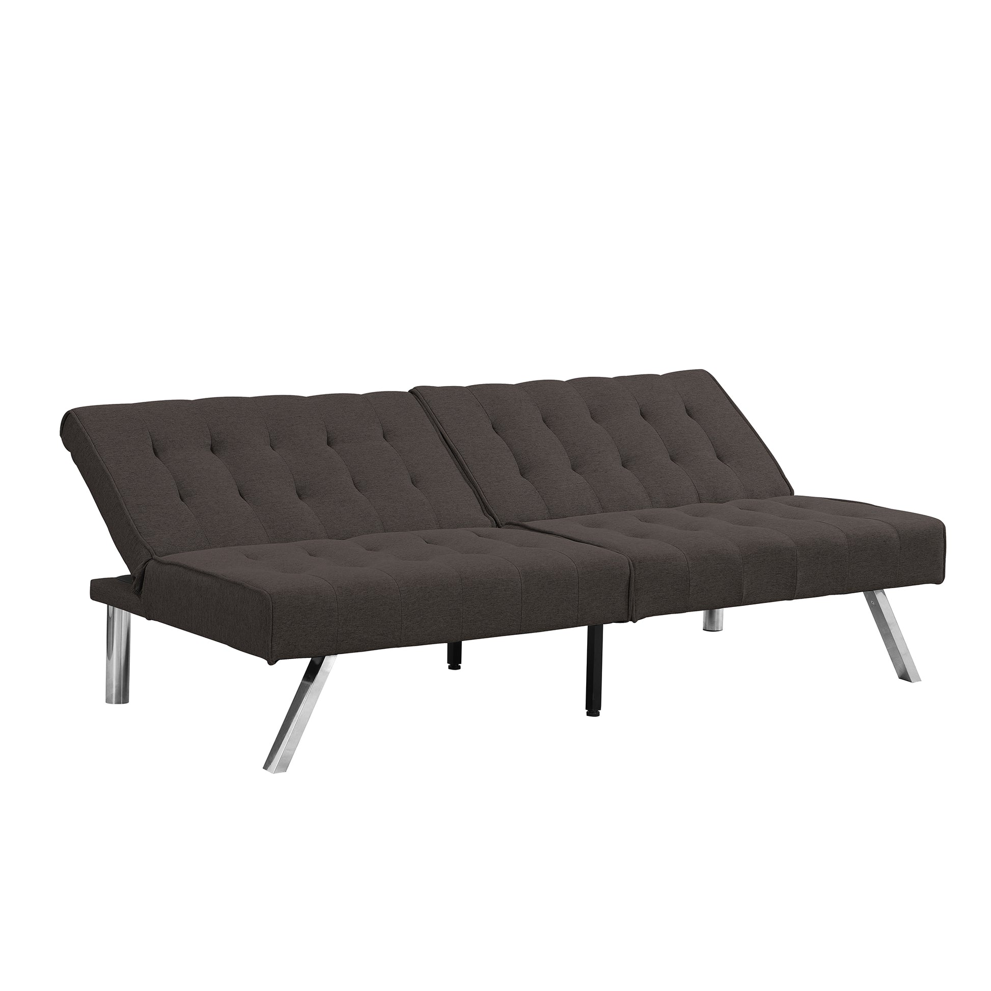 Wood Frame, Stainless Leg, Futon, Sofa Bed Espresso Espresso Fabric