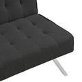 Wood Frame, Stainless Leg, Futon, Sofa Bed Black Black Fabric 2 Seat