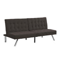 Wood Frame, Stainless Leg, Futon, Sofa Bed Espresso Espresso Fabric