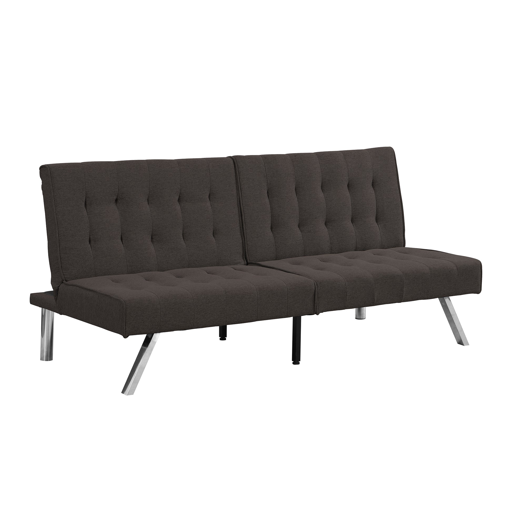 Wood Frame, Stainless Leg, Futon, Sofa Bed Espresso Espresso Fabric