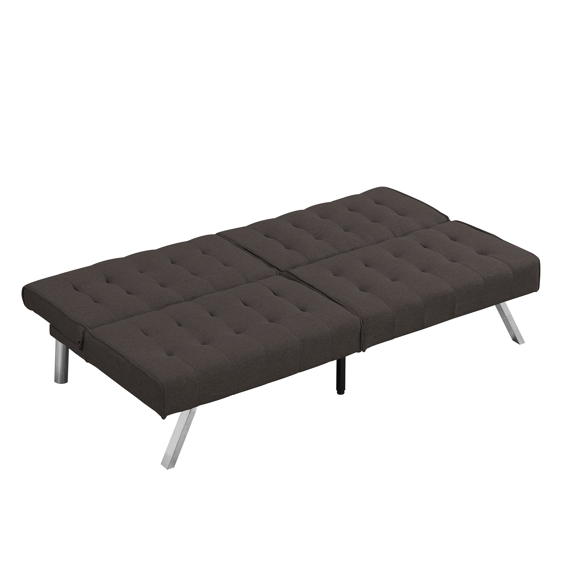 Wood Frame, Stainless Leg, Futon, Sofa Bed Espresso Espresso Fabric