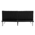 Wood Frame, Stainless Leg, Futon, Sofa Bed Black Black Fabric 2 Seat