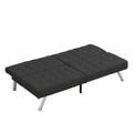 Wood Frame, Stainless Leg, Futon, Sofa Bed Black Black Fabric 2 Seat