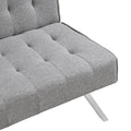 Wood Frame, Stainless Leg, Futon, Sofa Bed Grey Grey Fabric
