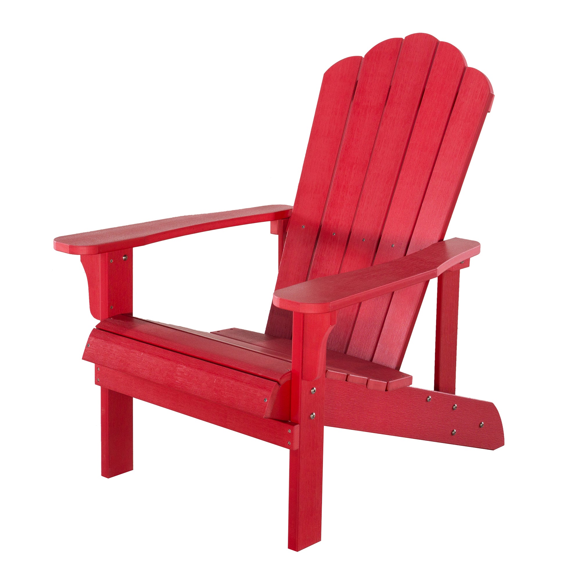 Key West Outdoor Plastic Wood Adirondack Chair, Patio red-polyethylene