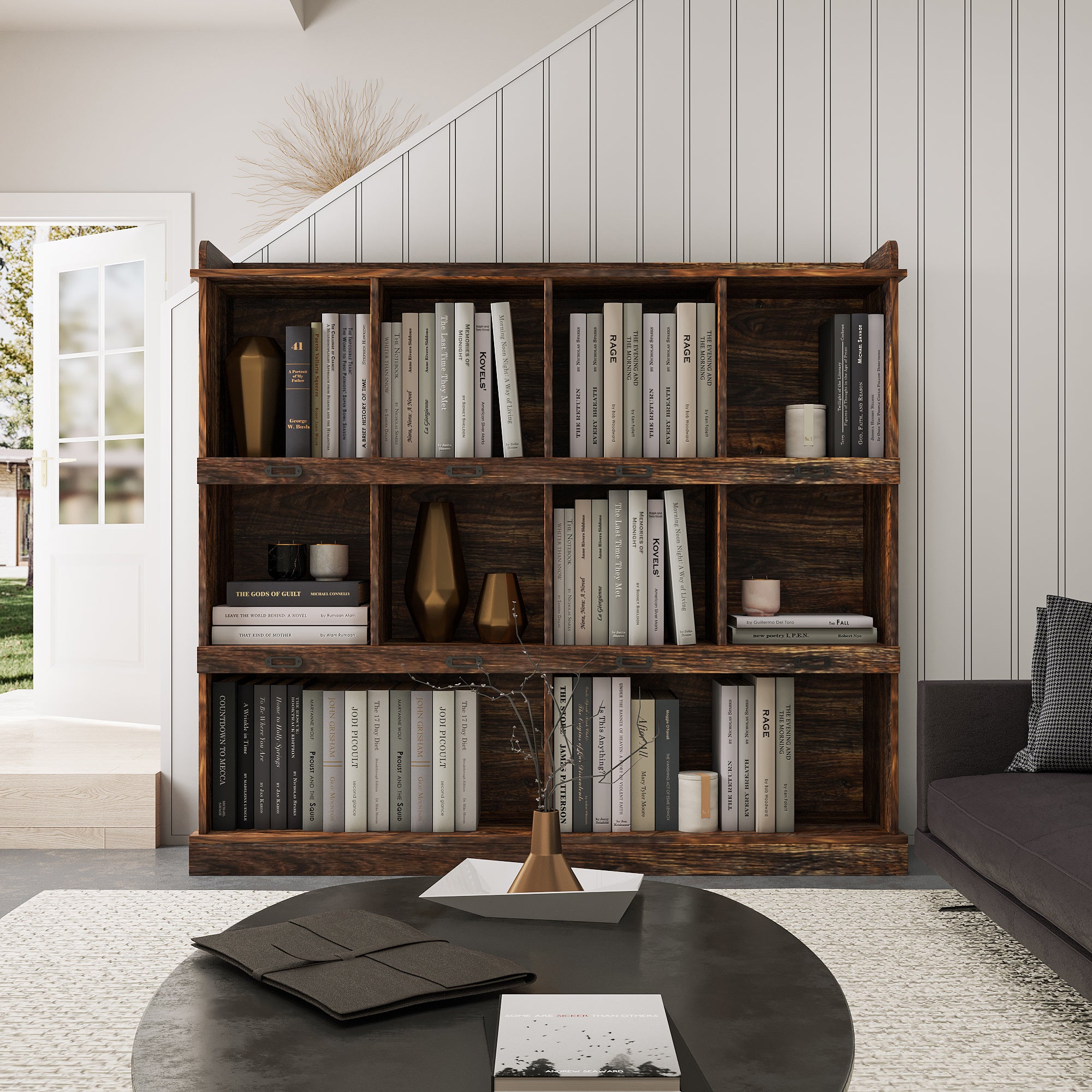 10 Shelf Bookcase Espresso Mdf