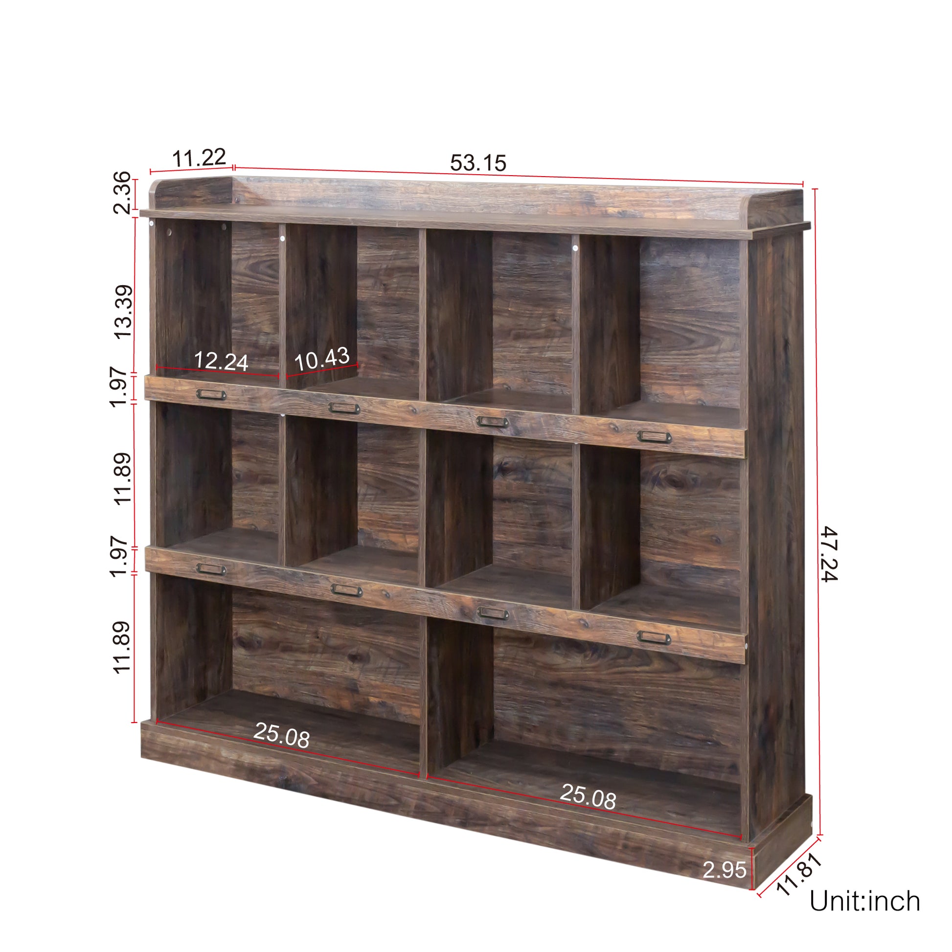 10 Shelf Bookcase Espresso Mdf