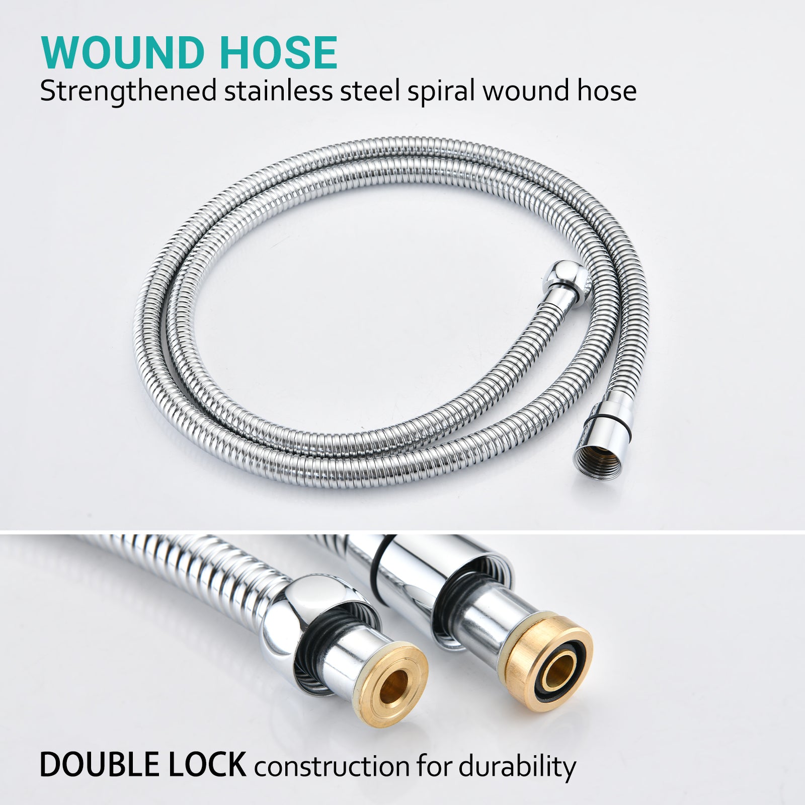 5 Mode Adjustable Settings Handheld Shower Head With Hose High Pressure Shower Heads Chrome Abs