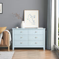 Drawer Dresser Bar Cabinet Side Cabinet,Buffet Sideboard,Buffet Service Counter,Solid Wood Frame,Plasticdoor Panel,Retroshell Handle,Applicable To Dining Room,Iving Room,Kitchen Corridor,Grayish Blue 5 Or More Drawers Grayish Blue Primary Living Space