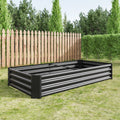 Raised Garden Bed Outdoor, 6 3 1Ftmetal Raised Rectangle Planter Beds For Plants, Vegetables, And Flowers Black Black Garden & Outdoor Metal